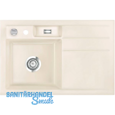 SYSTEMCERAM Einbauspüle Bela 78, 780 x 510 mm ±1,5% Tropfteil rechts, Magnolie SYSTEMCERAM Einbauspüle Bela 78, 780 x 510 mm ±1,5% Tropfteil rechts, Magnolie