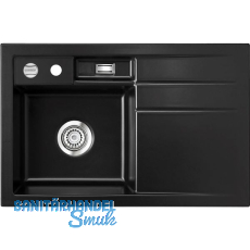 SYSTEMCERAM Einbauspüle Bela 78, 780 x 510 mm ±1,5% Tropfteil rechts, Nero SYSTEMCERAM Einbauspüle Bela 78, 780 x 510 mm ±1,5% Tropfteil rechts, Nero