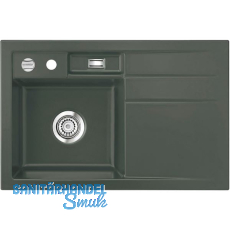 SYSTEMCERAM Einbauspüle Bela 78 Excenter, 780 x 510 mm Tropfteil rechts, Lava SYSTEMCERAM Einbauspüle Bela 78 Excenter, 780 x 510 mm Tropfteil rechts, Lava