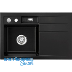 SYSTEMCERAM Einbausp�le Bela 78 Excenter, 780 x 510 mm Tropfteil rechts, Nigra