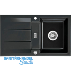 SYSTEMCERAM Einbauspüle Genea 87 Excenter, 870 x 510 mm reversibel, Nero SYSTEMCERAM Einbauspüle Genea 87 Excenter, 870 x 510 mm reversibel, Nero