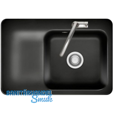 SYSTEMCERAM Einbausp�le Juna 75, 750 x 510 mm Tt. links, Nero