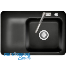 SYSTEMCERAM Einbausp�le Juna 75 Excenter, 750 x 510 mm Tt. links, Nero