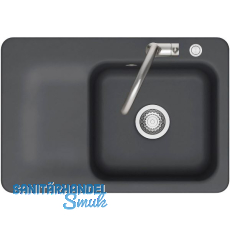 SYSTEMCERAM Einbauspüle Juna 75 Excenter, 750 x 510 mm Tt. links, Schiefer SYSTEMCERAM Einbauspüle Juna 75 Excenter, 750 x 510 mm Tt. links, Schiefer