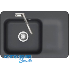 SYSTEMCERAM Einbauspüle Juna 75, 750 x 510 mm Tt. rechts, Schiefer SYSTEMCERAM Einbauspüle Juna 75, 750 x 510 mm Tt. rechts, Schiefer