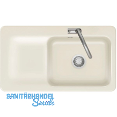 SYSTEMCERAM Einbauspüle Juna 90, 900 x 510 mm Tt. links, Magnolie SYSTEMCERAM Einbauspüle Juna 90, 900 x 510 mm Tt. links, Magnolie