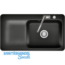 SYSTEMCERAM Einbauspüle Juna 90 Excenter, 900 x 510 mm Tt. links, Nero SYSTEMCERAM Einbauspüle Juna 90 Excenter, 900 x 510 mm Tt. links, Nero