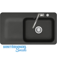 SYSTEMCERAM Einbauspüle Juna 90 Excenter, 900 x 510 mm Tt. links, Nigra SYSTEMCERAM Einbauspüle Juna 90 Excenter, 900 x 510 mm Tt. links, Nigra