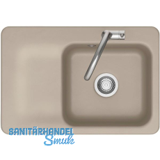 SYSTEMCERAM flächenbündige Spüle Juna 75 F, 726 x 486 mm Tt. links, Fango SYSTEMCERAM flächenbündige Spüle Juna 75 F, 726 x 486 mm Tt. links, Fango