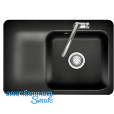 SYSTEMCERAM flächenbündige Spüle Juna 75 F, 726 x 486 mm Tt. links, Nero SYSTEMCERAM flächenbündige Spüle Juna 75 F, 726 x 486 mm Tt. links, Nero