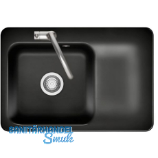 SYSTEMCERAM flächenbündige Spüle Juna 75 F, 726 x 486 mm Tt. rechts, Nero SYSTEMCERAM flächenbündige Spüle Juna 75 F, 726 x 486 mm Tt. rechts, Nero