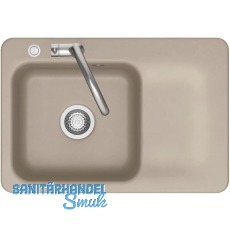 SYSTEMCERAM flächenbündige Spüle Juna 75 F Excenter Tt. rechts, Fango SYSTEMCERAM flächenbündige Spüle Juna 75 F Excenter Tt. rechts, Fango