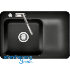 SYSTEMCERAM flächenbündige Spüle Juna 75 F Excenter Tt. rechts, Nero SYSTEMCERAM flächenbündige Spüle Juna 75 F Excenter Tt. rechts, Nero