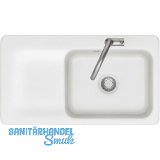 SYSTEMCERAM flächenbündige Spüle Juna 90 F, 876 x 486 mm Tt. links, Polar SYSTEMCERAM flächenbündige Spüle Juna 90 F, 876 x 486 mm Tt. links, Polar