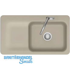 SYSTEMCERAM flächenbündige Spüle Juna 90 F, 876 x 486 mm Tt. links, Fango SYSTEMCERAM flächenbündige Spüle Juna 90 F, 876 x 486 mm Tt. links, Fango