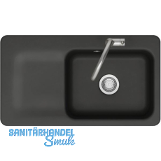 SYSTEMCERAM fl�chenb�ndige Sp�le Juna 90 F, 876 x 486 mm Tt. links, Nigra