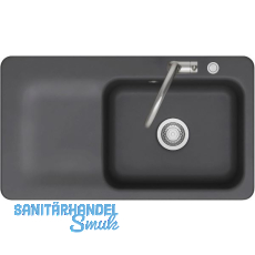 SYSTEMCERAM flächenbündige Spüle Juna 90 F Excenter Tt. links, Schiefer SYSTEMCERAM flächenbündige Spüle Juna 90 F Excenter Tt. links, Schiefer