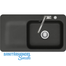 SYSTEMCERAM flächenbündige Spüle Juna 90 F Excenter Tt. links, Nigra SYSTEMCERAM flächenbündige Spüle Juna 90 F Excenter Tt. links, Nigra