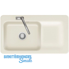 SYSTEMCERAM flächenbündige Spüle Juna 90 F, 876 x 486 mm Tt. rechts, Magnolie SYSTEMCERAM flächenbündige Spüle Juna 90 F, 876 x 486 mm Tt. rechts, Magnolie