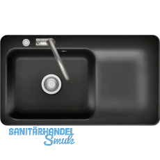 SYSTEMCERAM flächenbündige Spüle Juna 90 F Excenter Tt. rechts, Nero SYSTEMCERAM flächenbündige Spüle Juna 90 F Excenter Tt. rechts, Nero