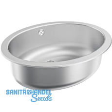 KWC 2D-Waschtisch Rondo 450-O, Edelstahl Seidenmatt, 510 x 390