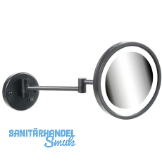 GEESA Kosmetikspiegel Mirror LED Schwarz matt