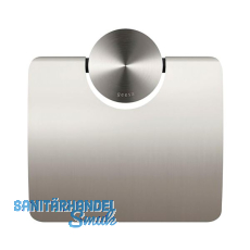 GEESA WC-Papierhalter Opal mit Abdeckung, Metallfinish Edelstahl geb�rstet