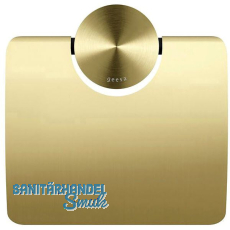 GEESA WC-Papierhalter Opal mit Abdeckung, Metallfinish Gold geb�rstet