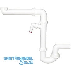 Raumspar-Siphon HL126SR DN40x6/4" + DN50 mit Kugelgelenk, Waschger�te-Anschluss