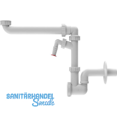 SOLIDO 5/4" x 32 mm Raumspar-M�belsiphon HL137N-WM mit Waschmaschinenanschluss