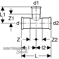 Geberit Mapress Kupfer T-Stck m.red.