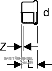 Geberit Mapress Edelstahl Gas Kappe