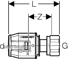 Geberit Push Fit berg. m berwurfmutter
