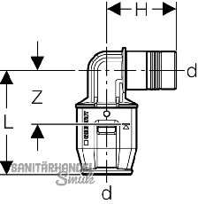 Geberit PushFit Winkel d 16mm