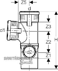 Geberit Silent-PP Eckabzw. 110/110/75 re