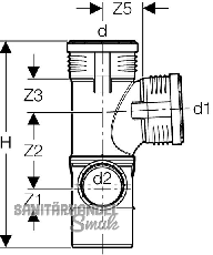 Geberit Silent-PP Eckabzw. 110/110/75 li