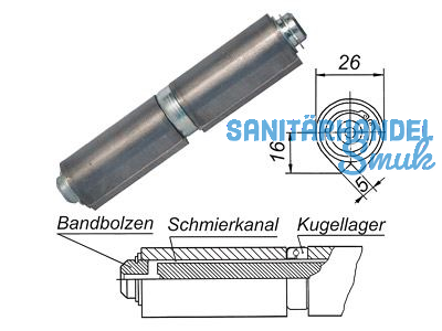 Anschweissband schwer 2-teilig verzinkt Bandhhe 144 mm