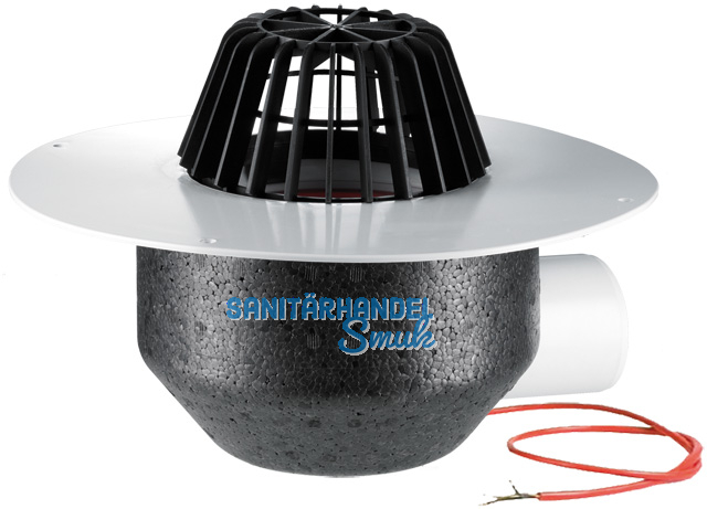 HL64.1P/7 Dachabl. DN75 waagr m. PVC- Kragen u. Heizung (10-30W/230).