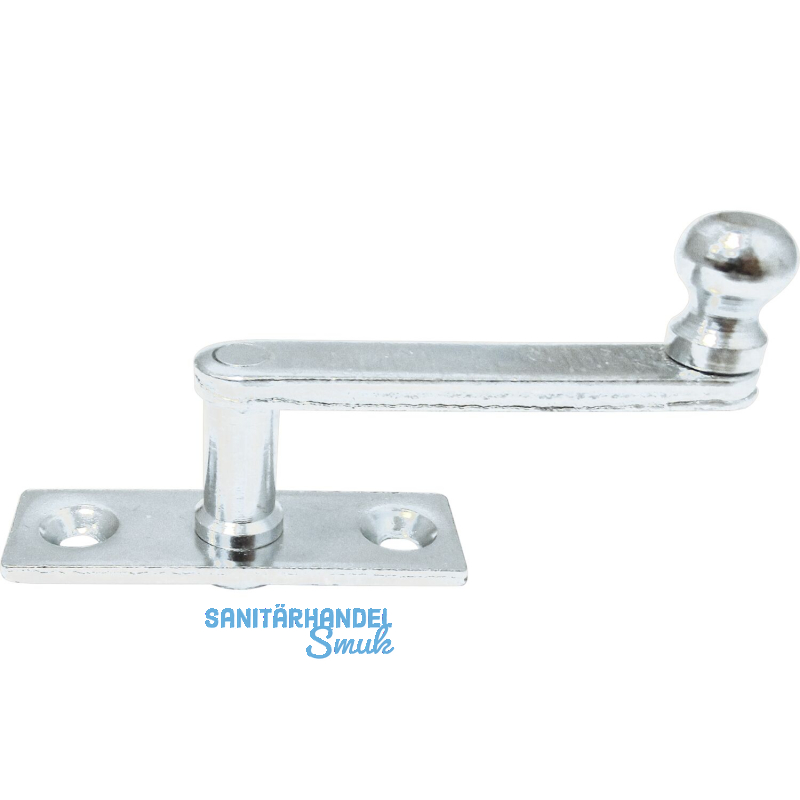 Fensterreiber auf eckiger Platte, 17 mm, Stahl verzinkt silberfrbig