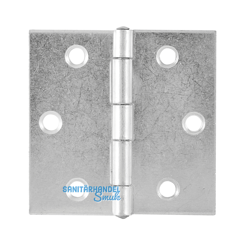 Scharnier DIN 7954 C quadratisch Rollen  6,3 mm, 70 x 70 mm,Stahl verzinkt