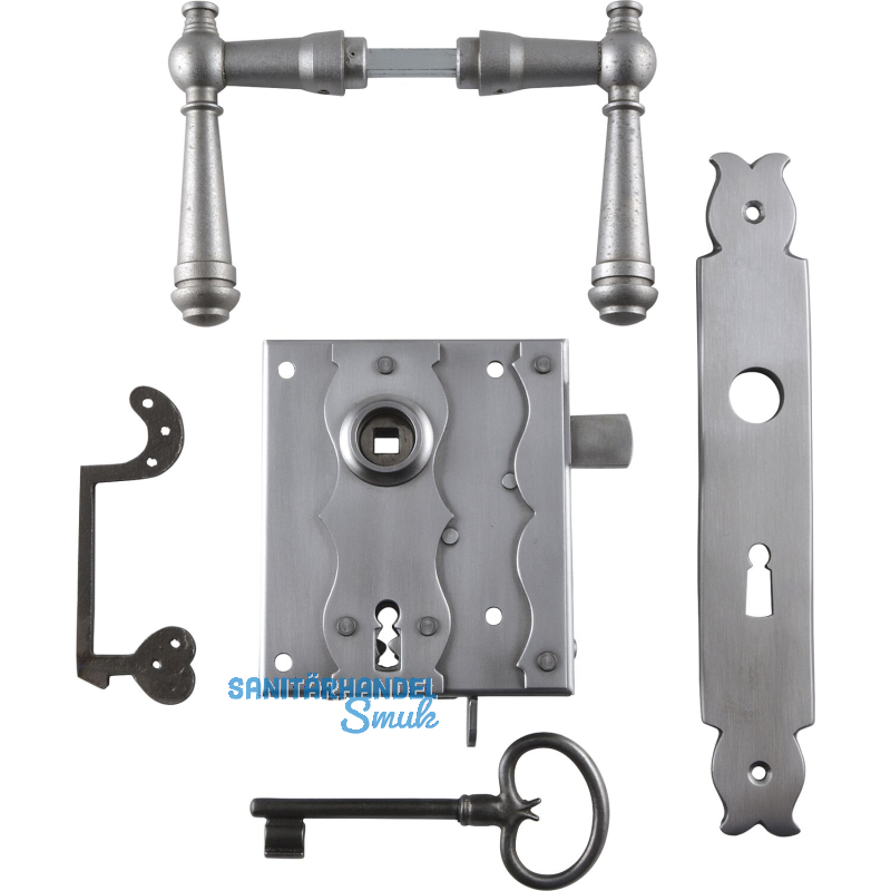 Rustikales Schlossset Wartberg BB, links einwrts, DM 60, Stahl blank