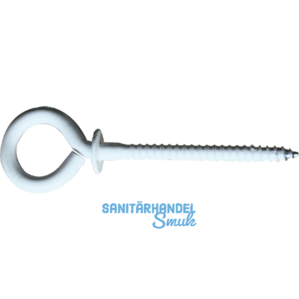 Ringschraube mit Holzgewinde gerade 4,4x 60 wei-beschichtet mit Beffe
