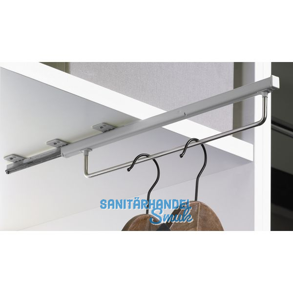 HETTICH QUADRO Schrankgarderobe ausziehbar, 345 x 48 x 60 mm, silber lackiert