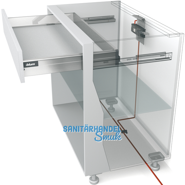 BLUM SERVO-DRIVE Aufnahmewinkel OBEN-vormontiertem Adapter, staubgrau verzinkt