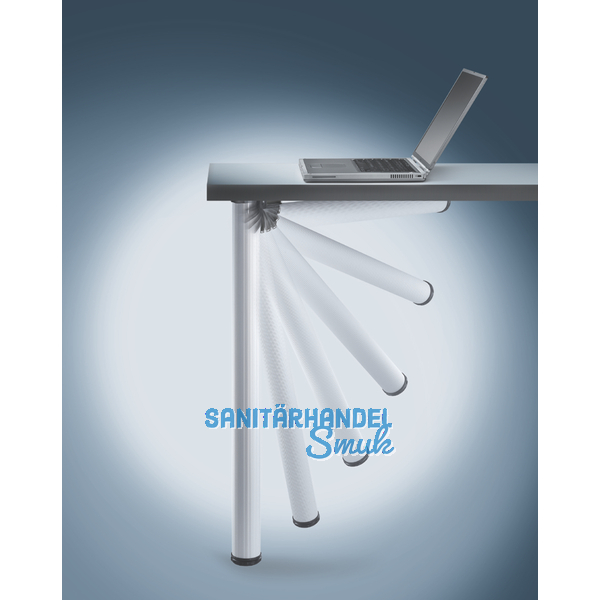 Tischfu \"Click\"  50 mm, Lnge 705 mm, Aluminium silber gerillt