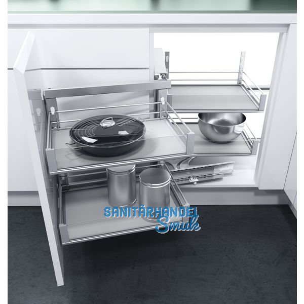 VAUTH-SAGEL PREMEA WACO Artline Eckauszug re., KB900, silber/MDF grau/Glas sat.