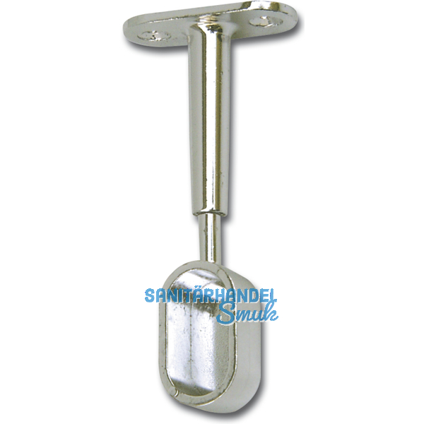 Schrankrohrlager Oval 7-fr Schrankrohr geschlossen 30 x 15 mm, Zamak verchromt