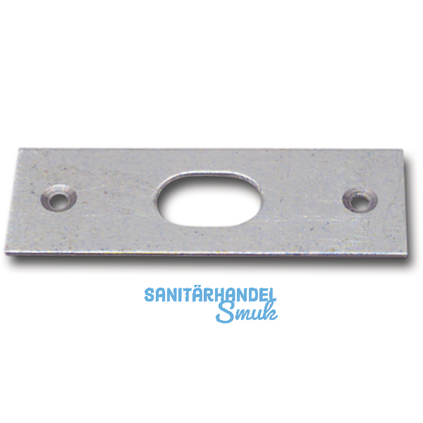 Riegelschlieblech gerade, mit ovalem Loch, 75 x 26 mm, Stahl verzinkt