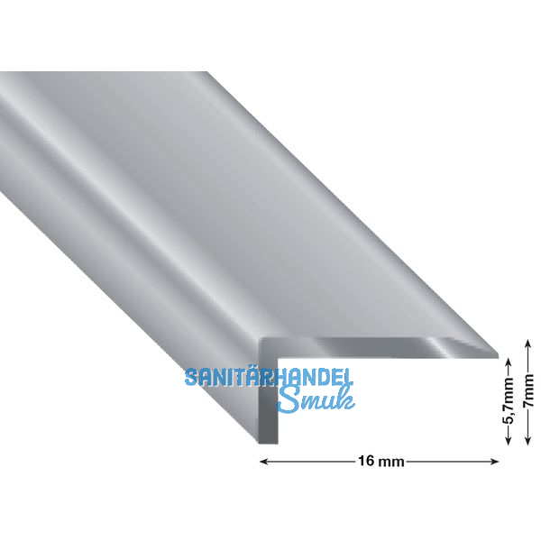 Gleitabschlussprofil Vinyl Click Sheets, Alu silber eloxiert, 2700 mm