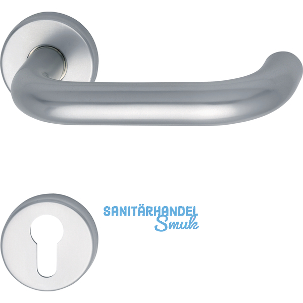 GRUNDMANN Wechselgarnitur GEOS 1754/D6K FH m. Rosetten PZ, VK 9, silber elox